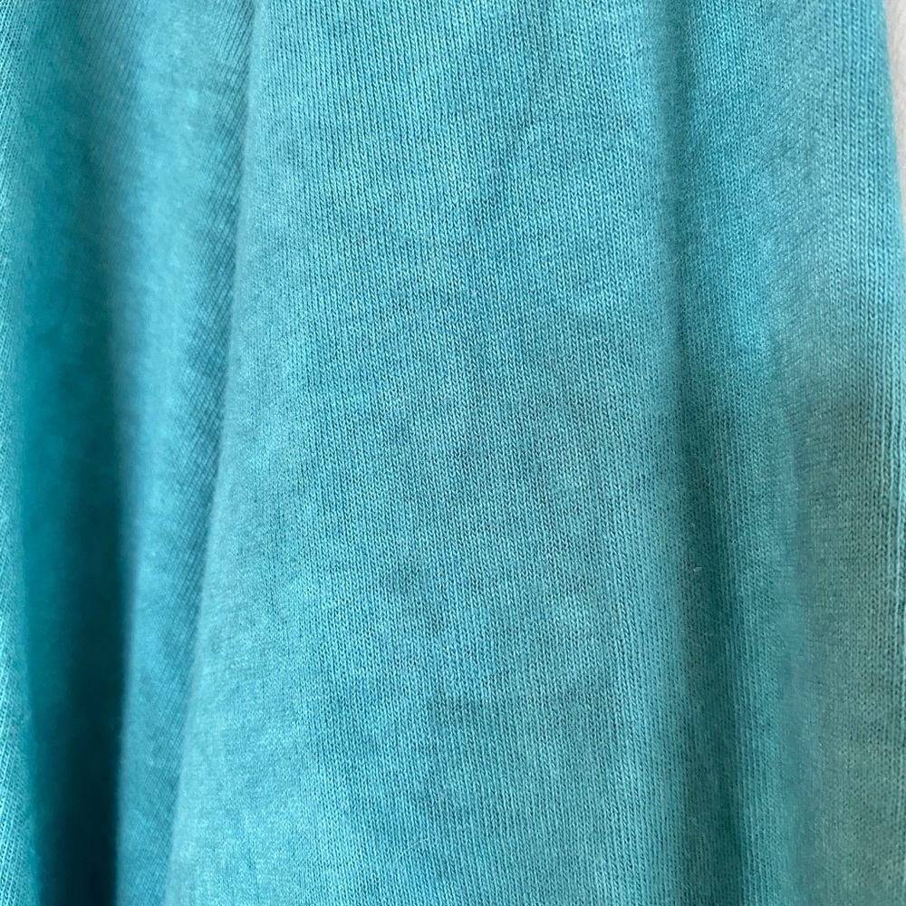 Long Teal Button-Front Robe Coat - Picture 6 of 9